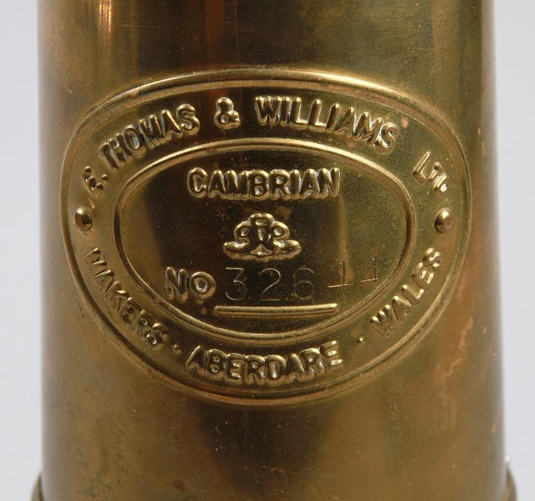 GRUVLYKTA, mässing. Arberdare, Wales. 1900-tal.