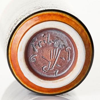 Berndt Friberg, a teak casket with 24 stoneware miniatures, Gustavsberg Studio, Sweden.