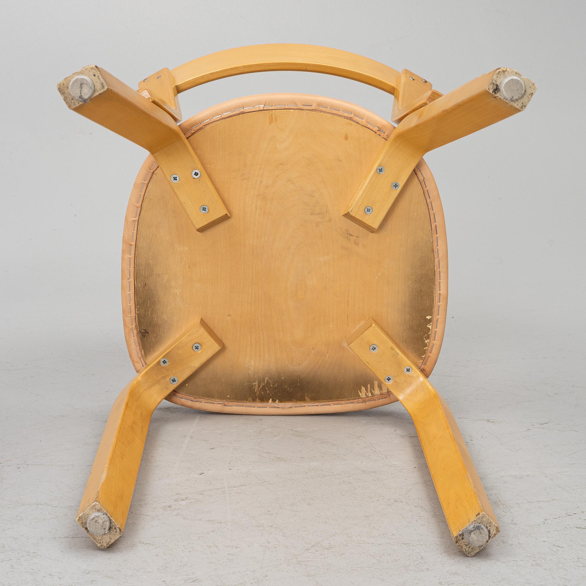 Alvar Aalto, a set of six chairs model 69, Artek, Finland, second half of the 20th century.