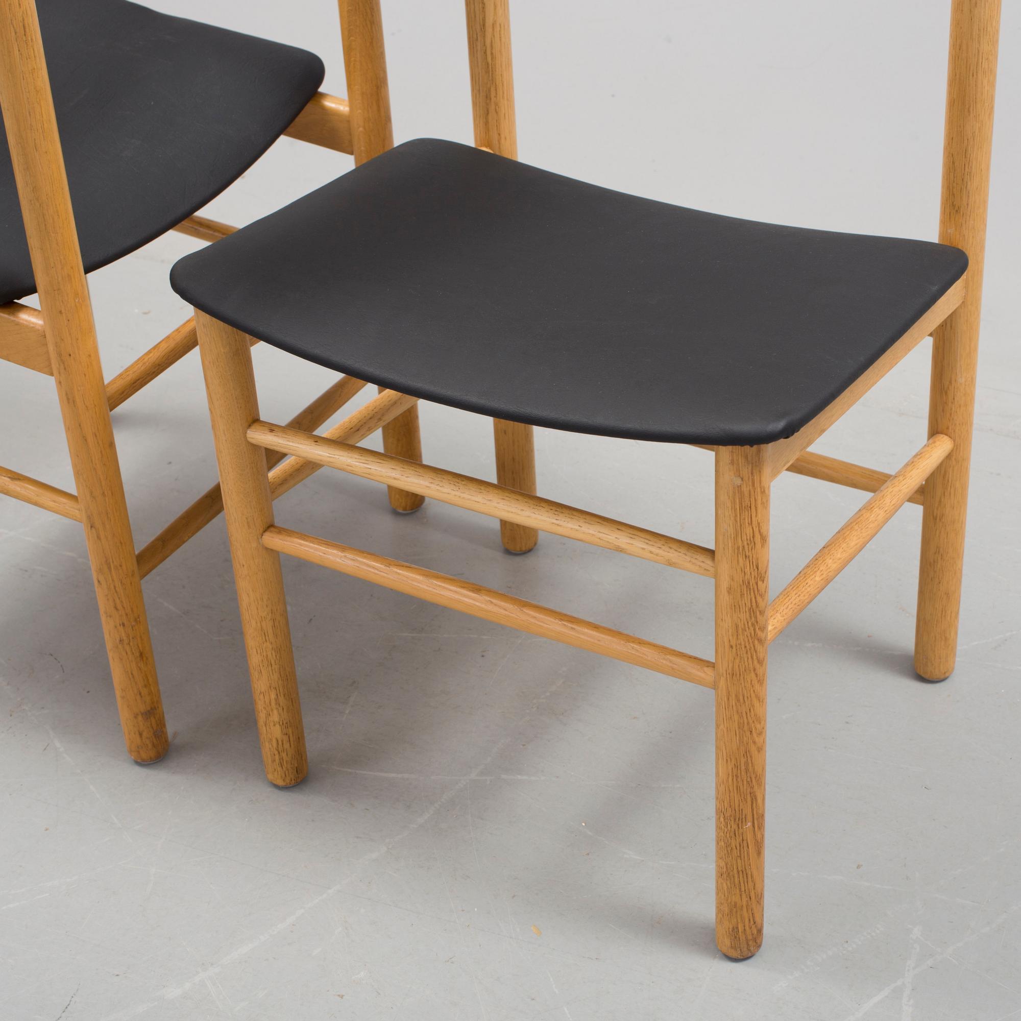 STOLAR, 4 st, Farstrup Stolefabrik, Danmark, 50/60-tal, varav två brännmärkta undertill.