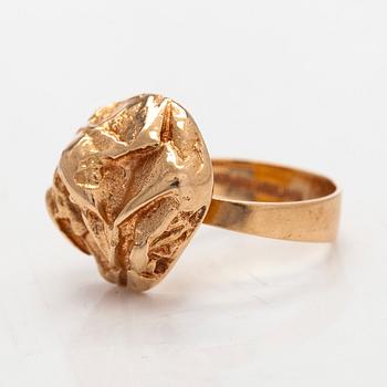 Björn Weckström, sormus, "Keltaruusu", 14K kultaa. Lapponia 1969.