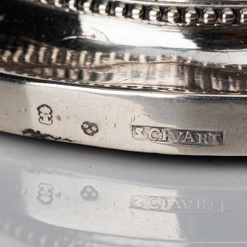 Johan Henrik Schvart, ljusstakar, s k resestakar, ett par, silver, Karlskrona 1789. Gustavianska.