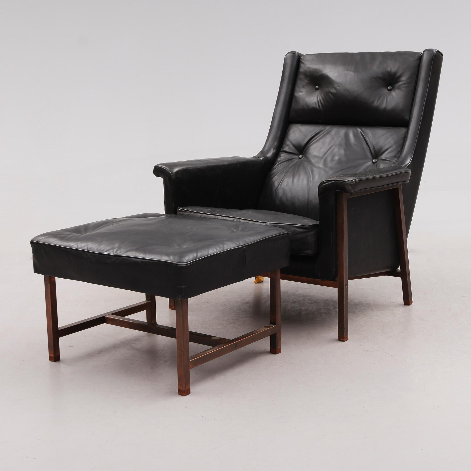 FÅTÖLJ MED FOTPALL, Ekselius, 1960-tal.