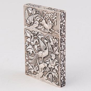 CARDCASE, silver, Khecheong, Kiina, Kanton 1850-1870.