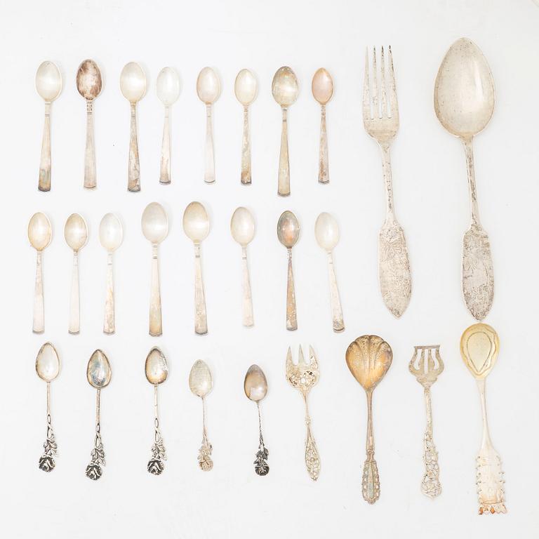 Bestick, 27 st, silver.