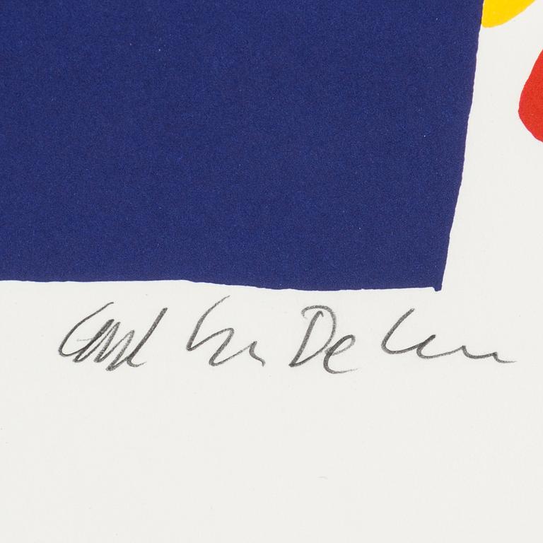 CARL JOHAN DE GEER, "Skända flaggan" färgserigrafi, signerad och numrerad 9/99.
