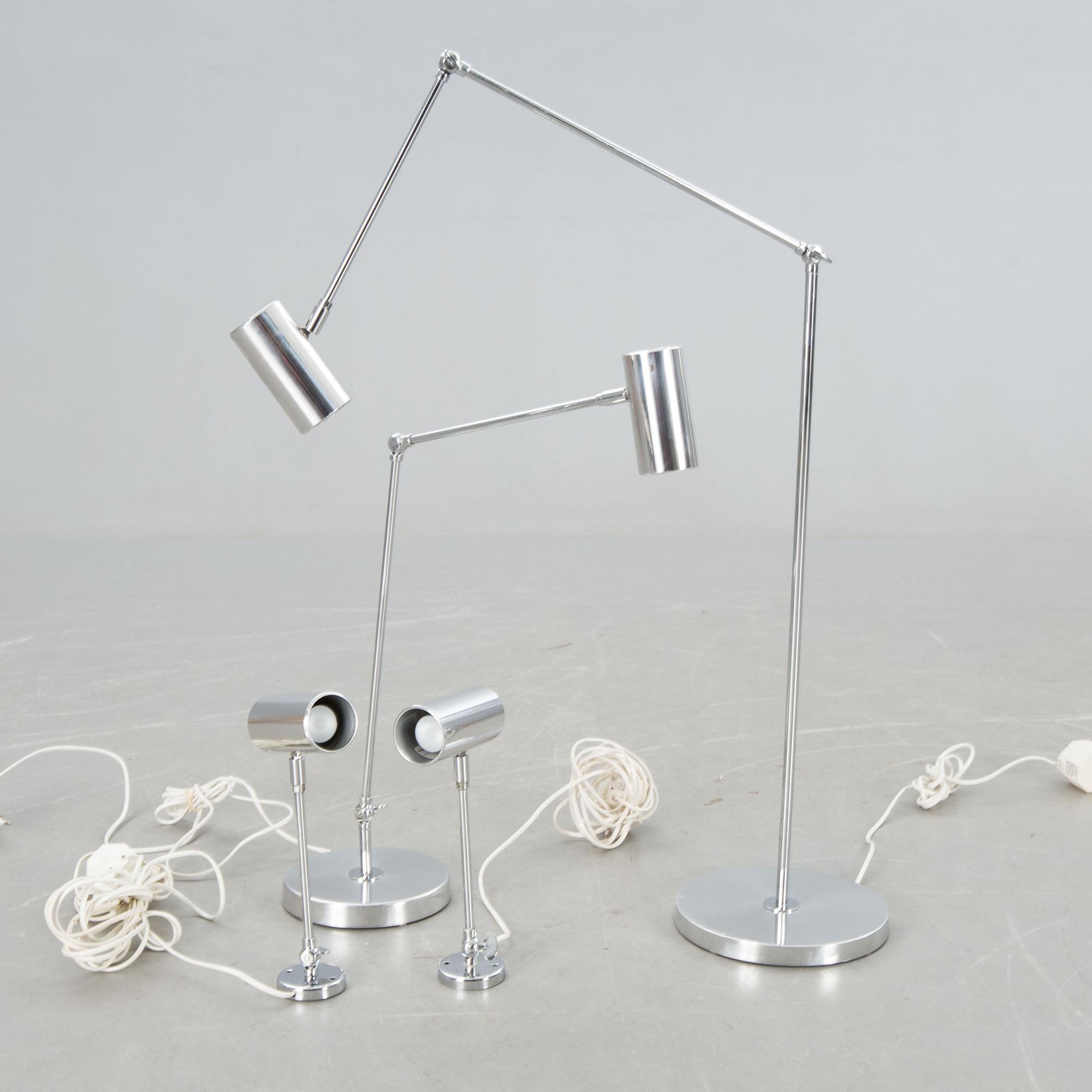 LAMPOR, 1+1+2 delar, Bergboms Scanlight, 1980-tal.