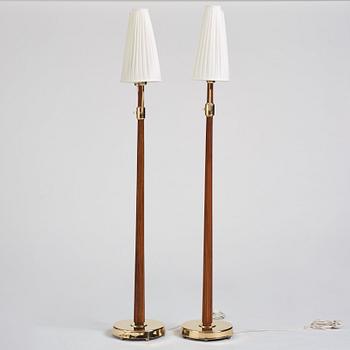 Hans Bergström, a pair of floor lamps, model "567", Ateljé Lyktan, Åhus, Sweden 1940-50's.