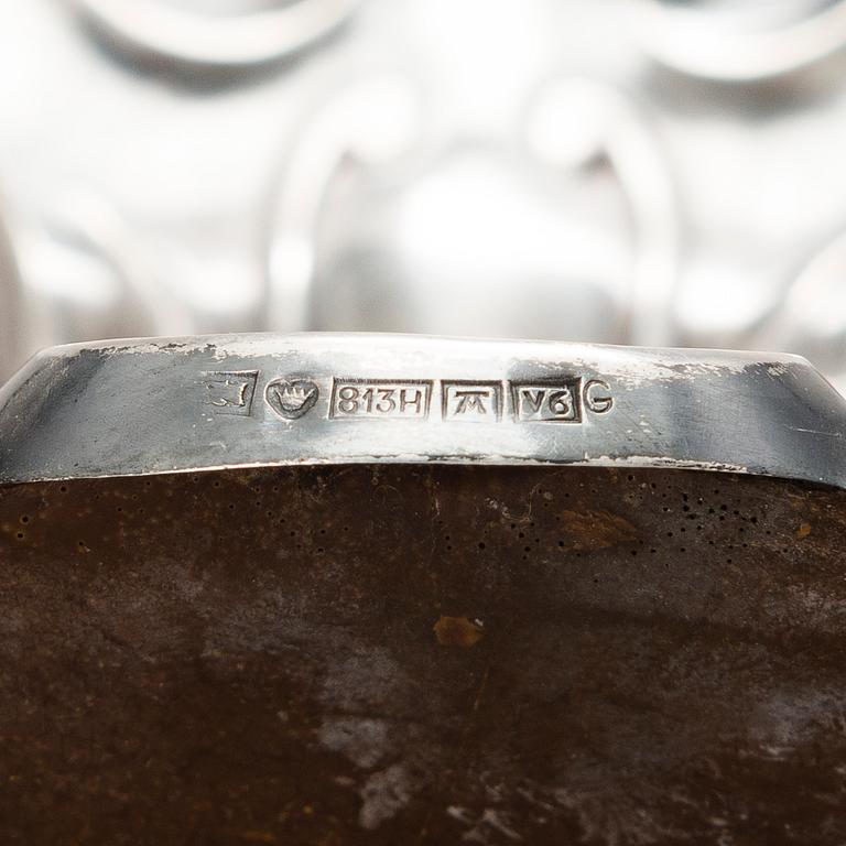 LJUSSTAKAR, ett par, silver, Auran Kultaseppä oy, Åbo 1950.