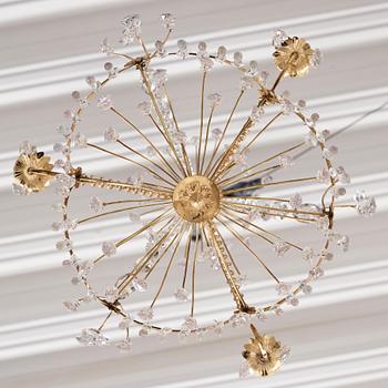 A late Gustavian three-light chandelier, late 18th century.