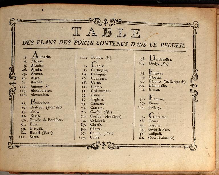 BOOK - JOSEPH ROUX 'Receuil Des Principaux Plans des Ports, et Rades de la Mer Mediterranée....', Marseille 1764.