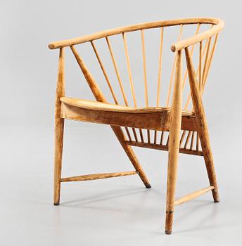 KARMSTOL, "Solfjädern", Sonna Rosén för Nässjö Stolfabrik, modellen formgiven 1948.