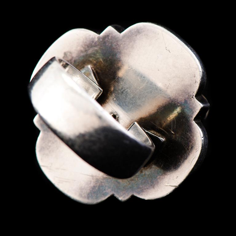 Saara Hopea, RING, silver, semipreciuos stones gemstones. Ossian Hopea, Porvoo Finland 1961.