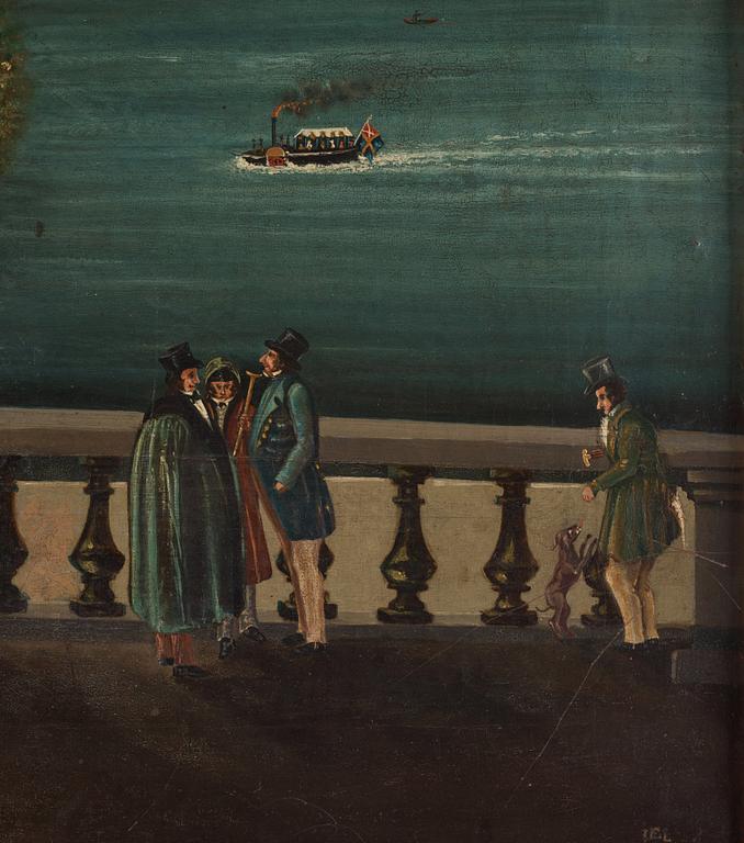 Svensk konstnär, omkring 1840, Vaktavlösning, Norrbro.