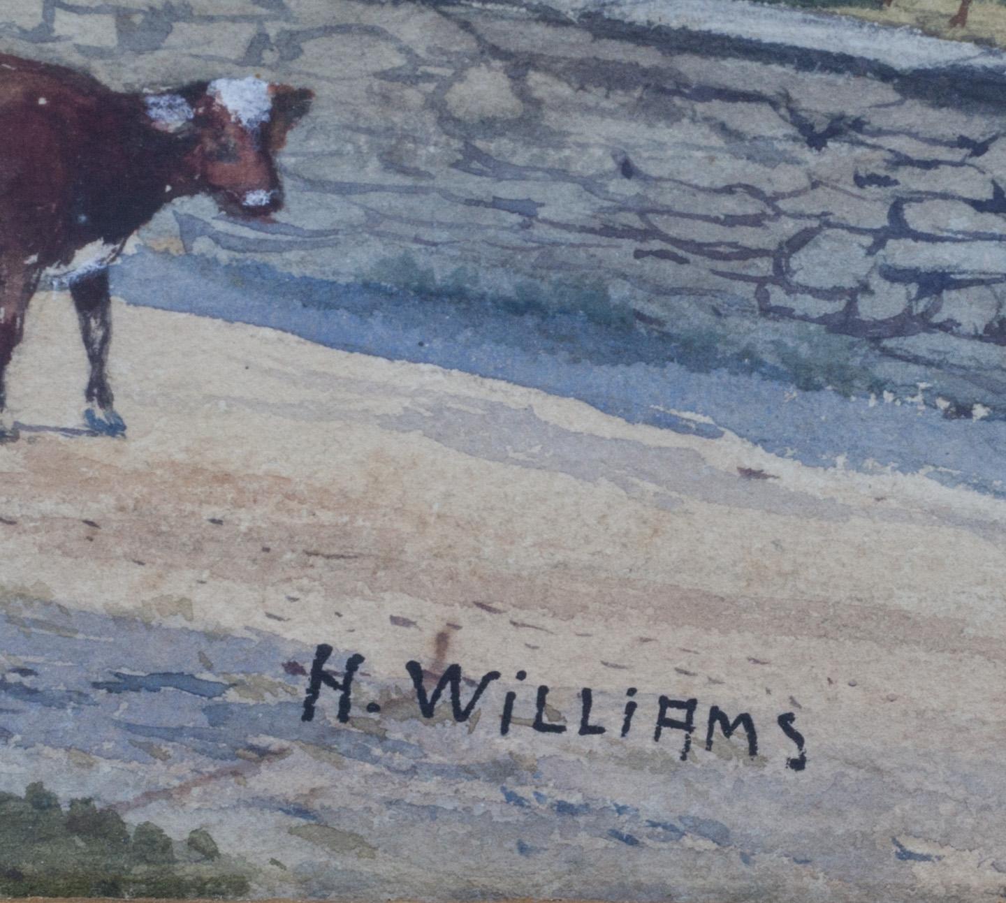 OKÄND KONSTNÄR, akvarell. England, bär signerad H Williams. 1800-tal.