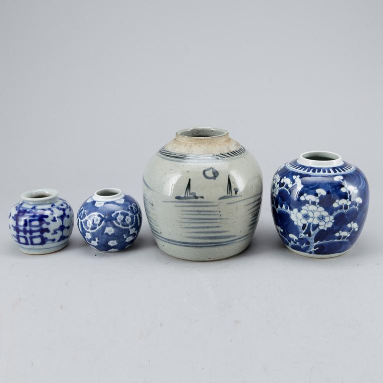 BOJANER, 4 st, porslin, Kina, 1800-1900-tal.