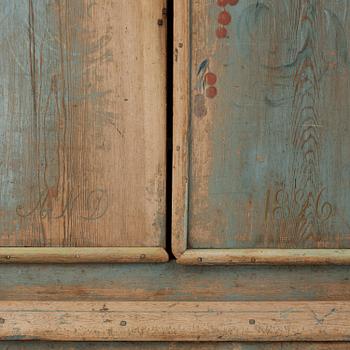 A Swedish polychrome-painted cabinet from Jämtland, presumably painted by Pehr Sundin (1760-1827).