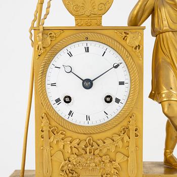 A French Empire ormolu mantel clock, first part of the 19th century.