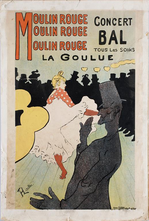 HENRI DE TOULOUSE-LAUTREC (Efter), affisch, troligen omkring sekelskiftet 1900.
