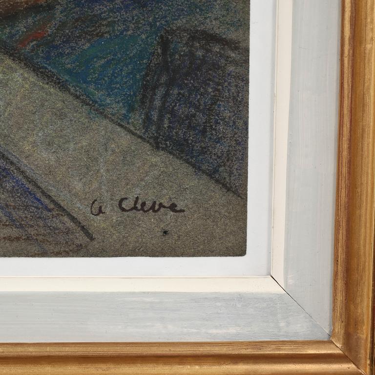 AGNES CLEVE, pastell, sign o dat á tergo 1916.