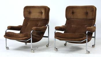 FÅTÖLJER, ett par, 1960/1970-tal.