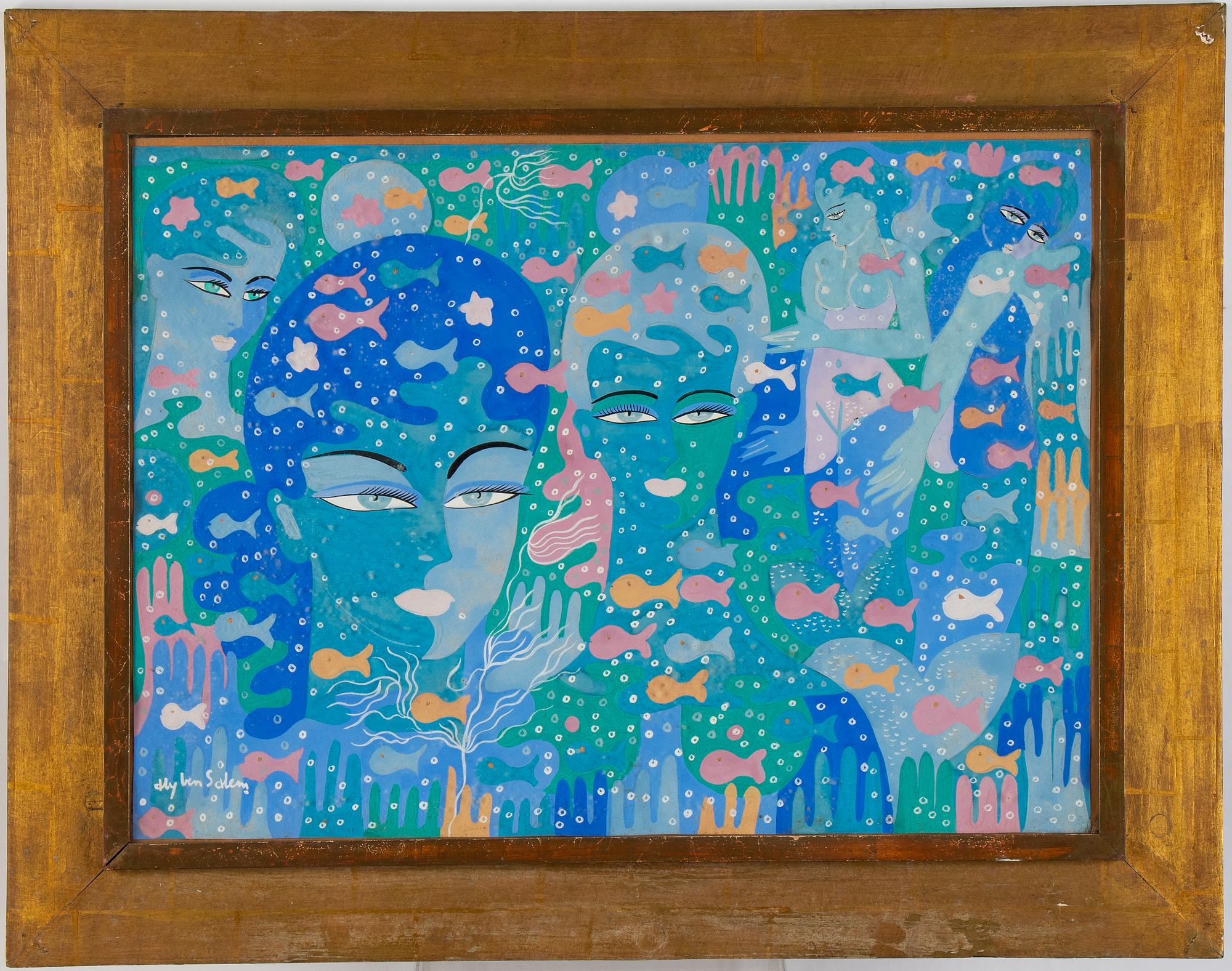 Aly Ben Salem, gouache, signerad.