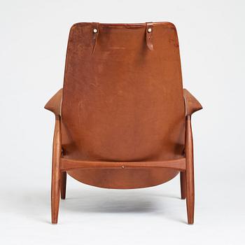 Ib Kofod-Larsen, fåtölj, "Sälen", hög, Olof Perssons Fåtöljindustri (OPE), Jönköping, 1950-60-tal.