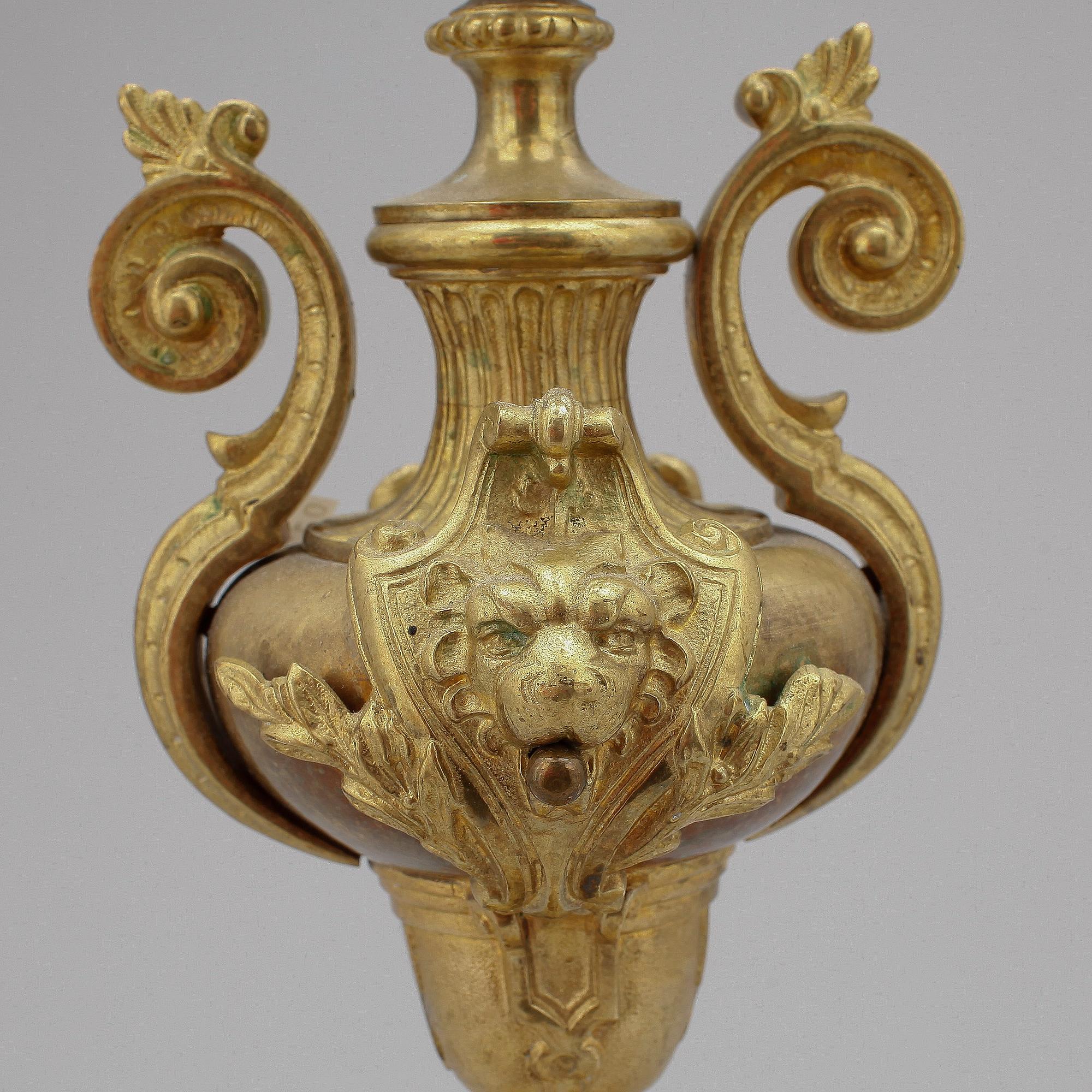 KANDELABER, mässing, nyrenässans, 1800-talets slut.