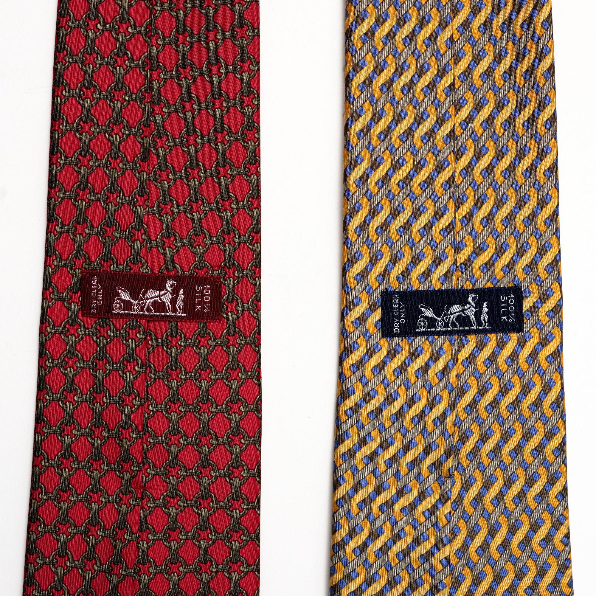 Hermès, two silk ties.