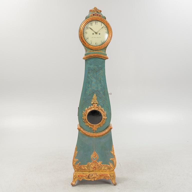 A rococo painted longcase clock by Jacob Kock (Royal clockmaker 1762-1803).