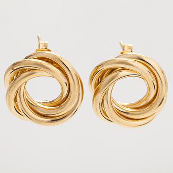 A pair of 18K gold earrings, Italy.