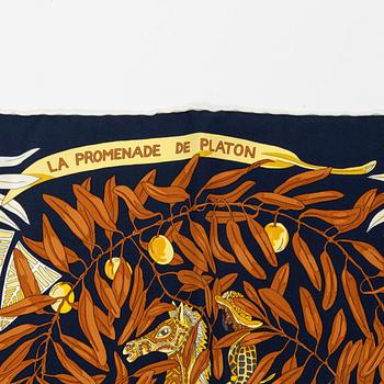 Hermès, two silk scarves.