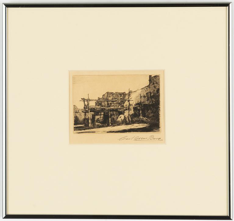 Carl Oscar Borg, In the village.