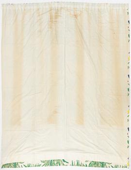 Josef Frank, gardiner, ett par, samt gardinkappor, 3 st, "Tulpan", Svenskt Tenn.