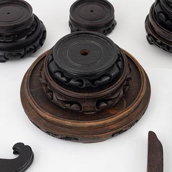 31 hardwood stands and lids, China, 20th century.