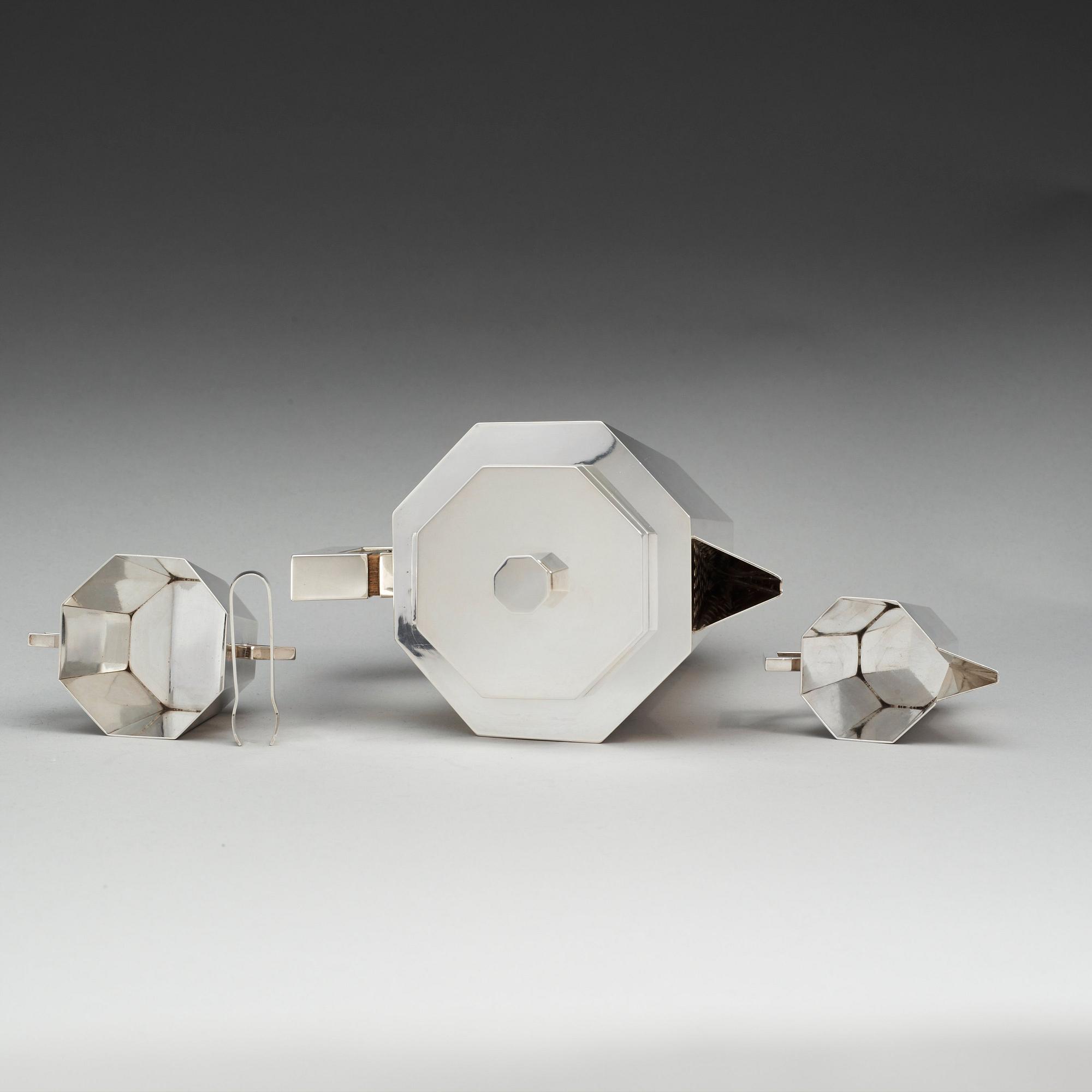 ALBRECHT, teservis 4 delar, Lund 1956, sterling.