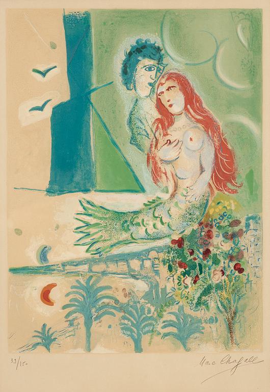 Marc Chagall (Efter), "Sirène au poète", ur; "Nice et la Côte d'Azur".