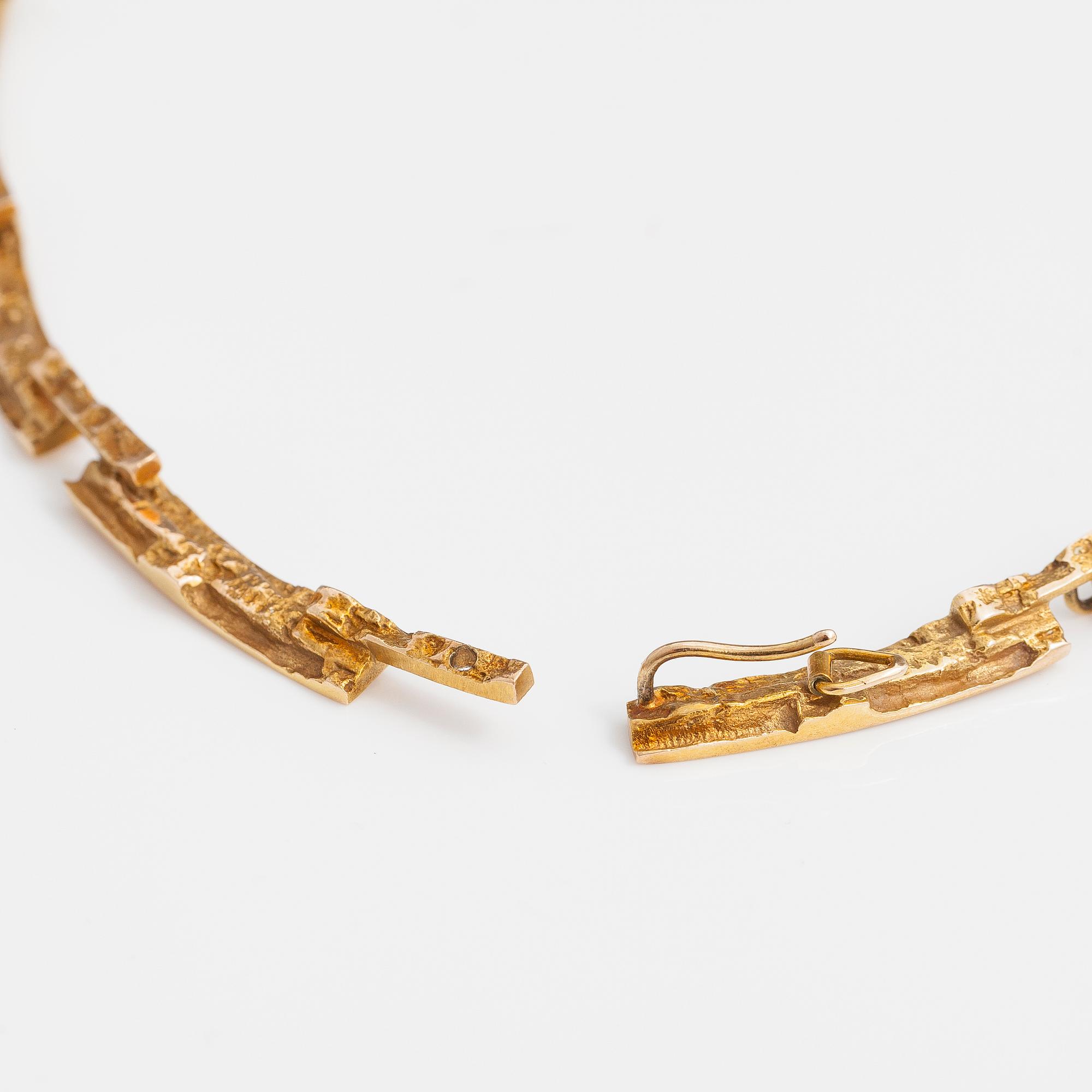 BJÖRN WECKSTRÖM, HALSBAND "Tundra", 14K guld, Lapponia 1965.