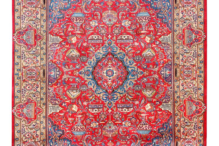 A Kashmar carpet, c. 390 x 298 cm.
