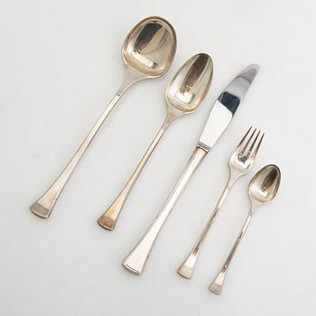 Hans Hansen, bestickuppsättning, 51 delar, "Kristine", sterling silver, Danmark.