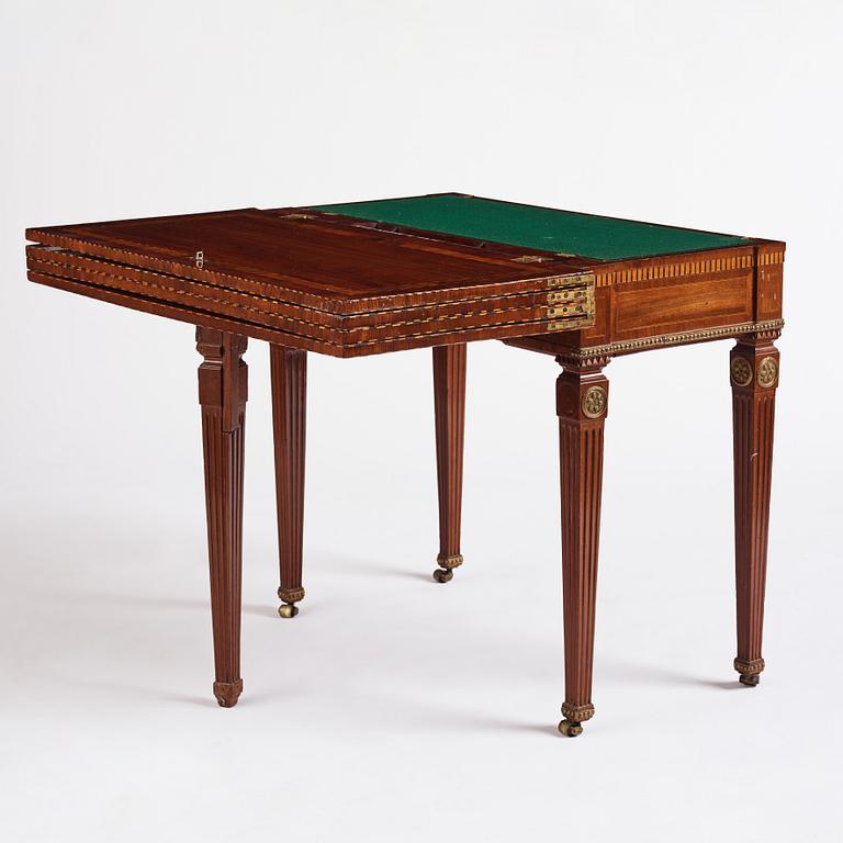 A Louis XVI north European games table, late 18th century.