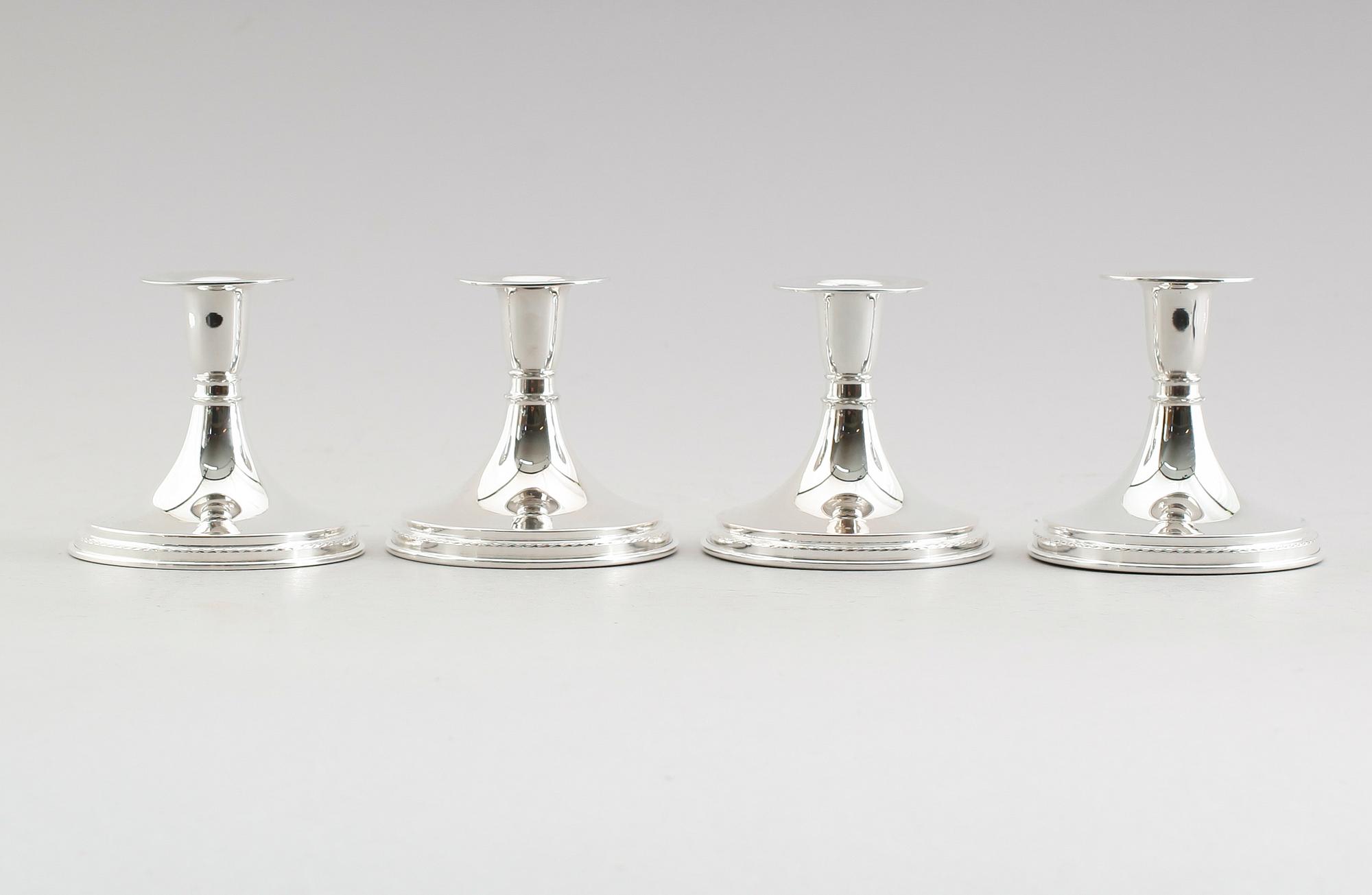 LJUSSTAKAR, 4 st, silver, TESI, Göteborg 1956 och 1957.