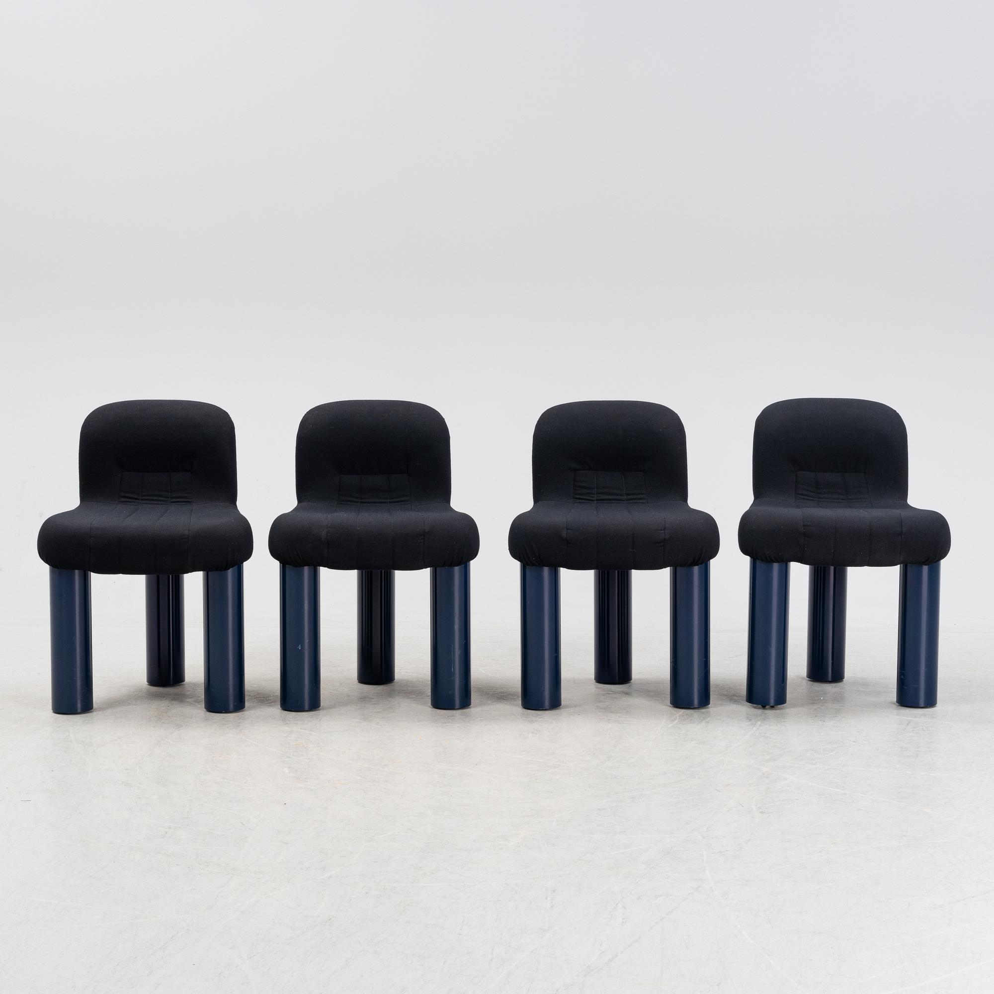A set of four 'Botolo' chairs by Cini Boeri for Arflex.