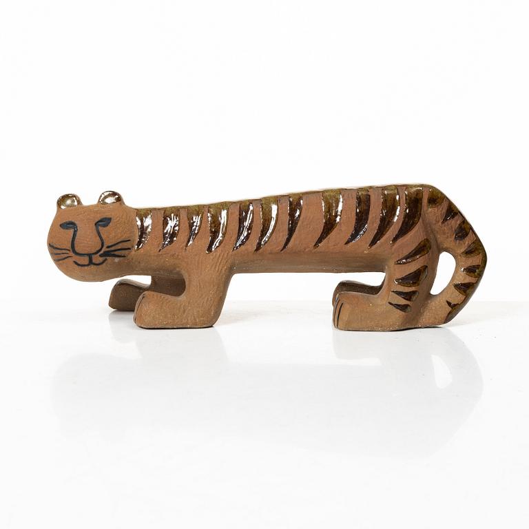 Lisa Larson, a 'tiger' stoneware figurine from the series 'Afrika', Gustavsberg, in production 1965-75.