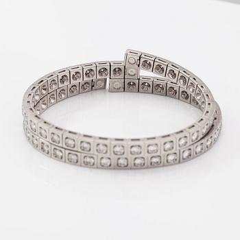 Cartier, An 18K white gold bracelet "Tectonique" with brilliant-cut diamonds ca. 11.90 ct in total.