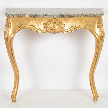 Spegel med konsolbord, rokokostil, 1900-talets mitt.