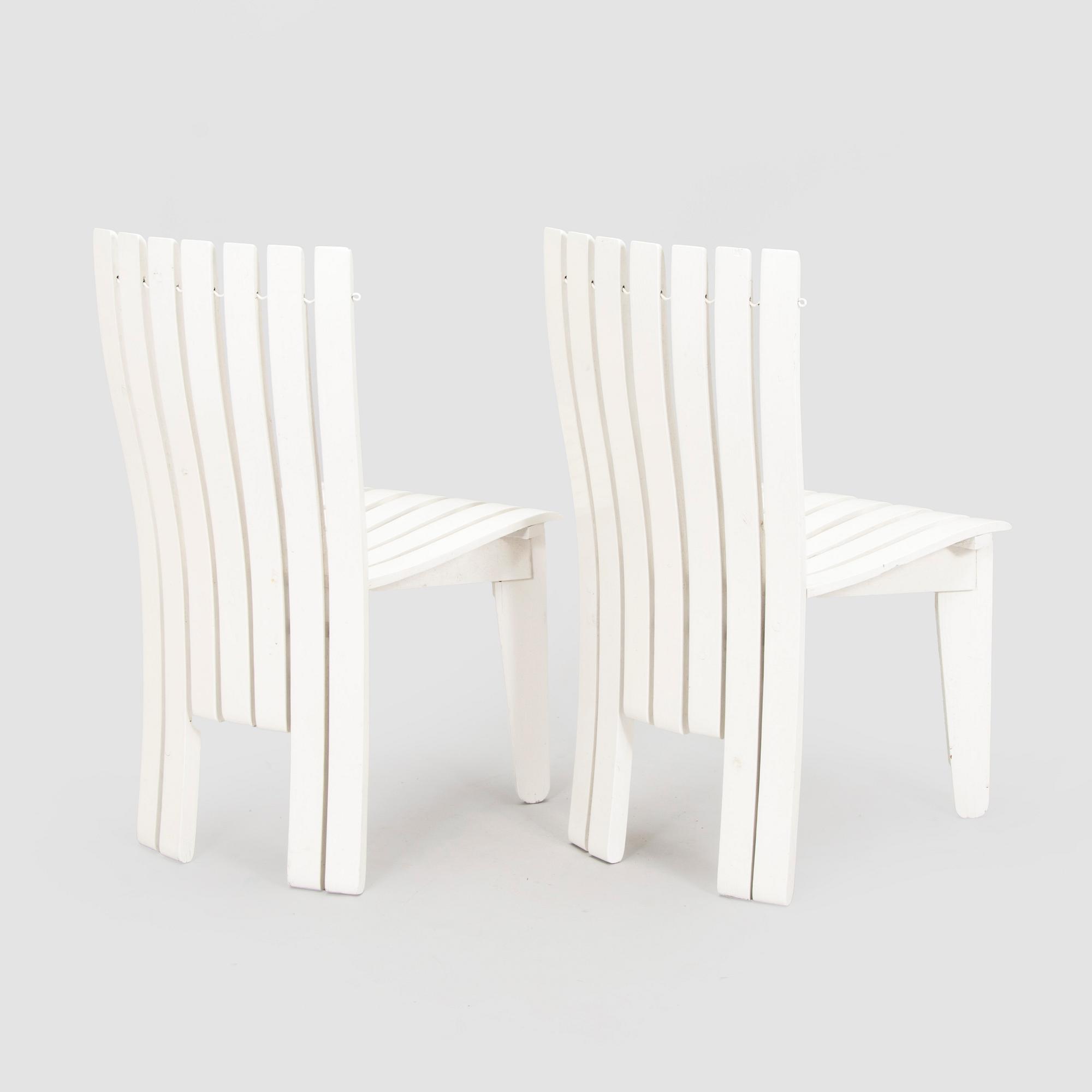Alvar & Aino Aalto, Four 'Aurinko' (Sun-serial) garden chairs, model 910  for O.Y. Huonekalu- ja Rakennustyötehdas A.B. 1957.