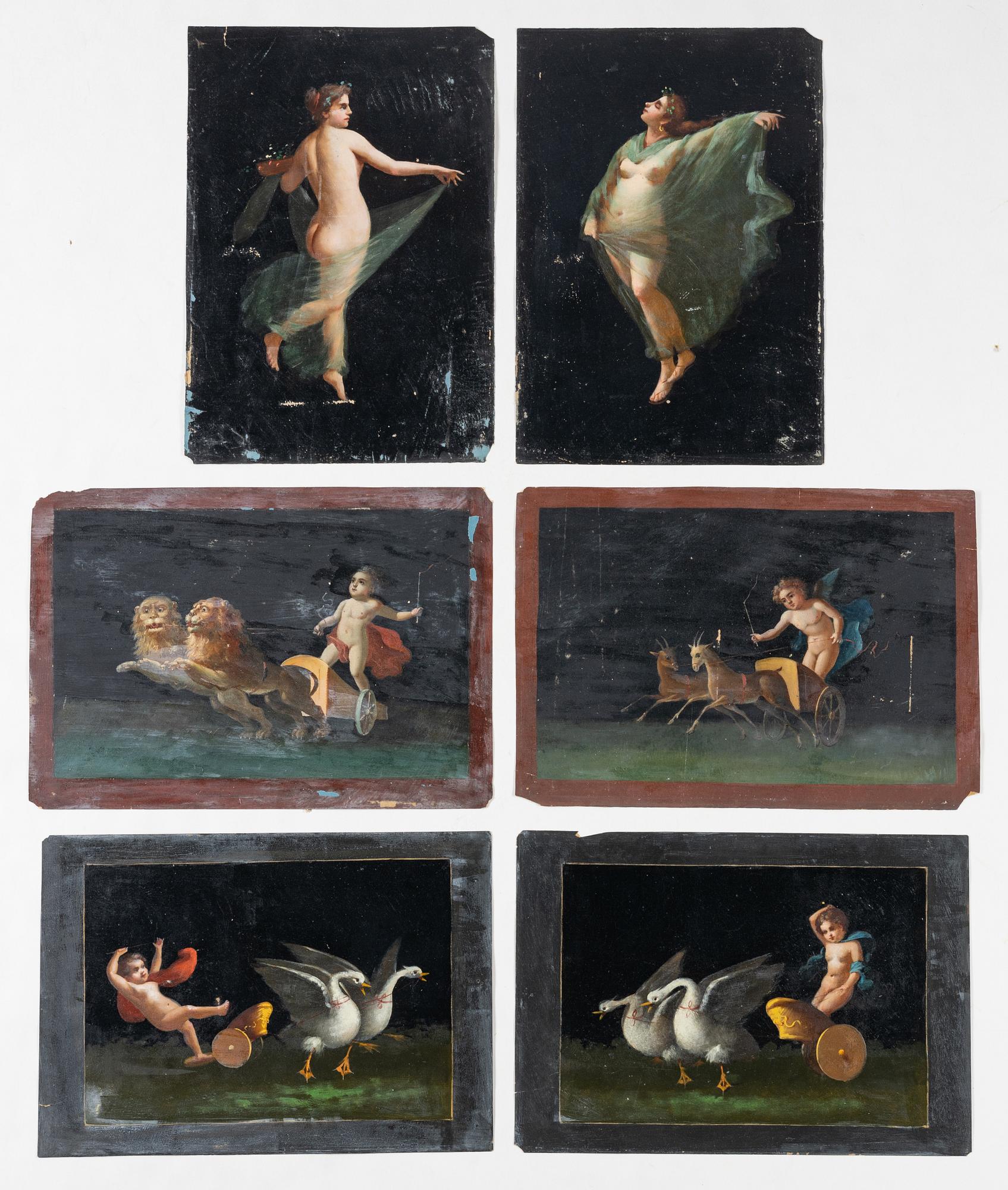 Okänd konstnär, 1800-tal. Motiv från Pompeji.