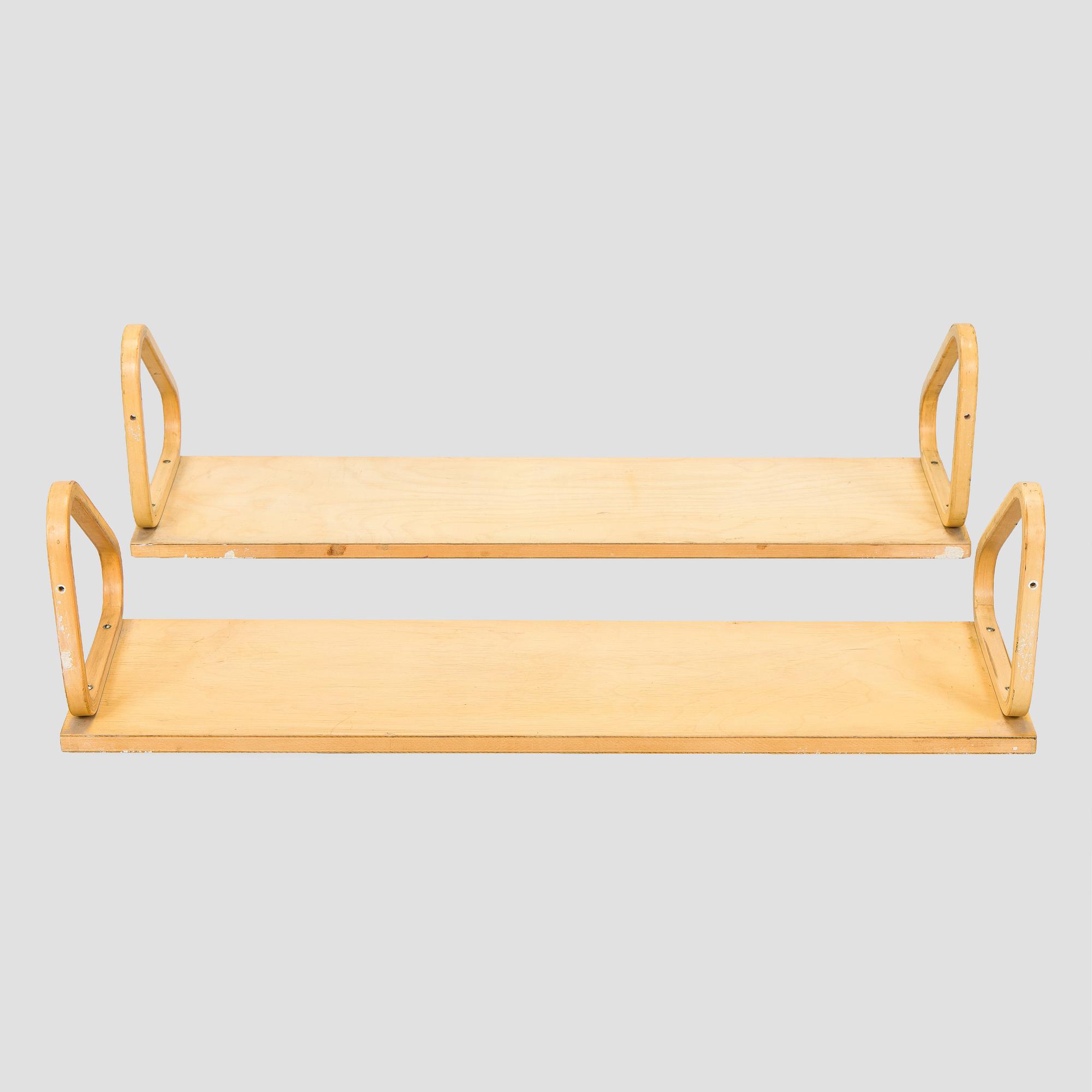 Alvar Aalto, two '112B' shelves, Artek, late 20th century.