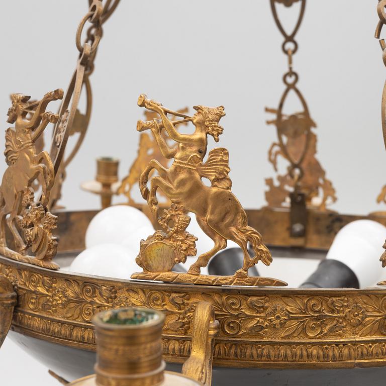 An Empire style ceiling light, laterpart of the 19th century.